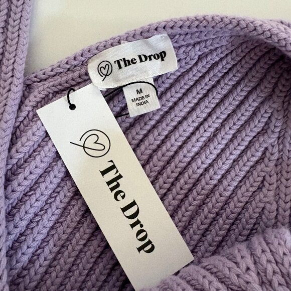 The Drop Sylvie Top Womens Sz Medium Lavender V-Neck Cropped Sweater Tank NEW - Picture 7 of 10